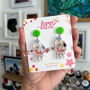 Mrs Nesbitt earrings /buzz lightyear accessory / Toy Story themed earrings