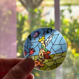 Tinkerbell stained glass sticker / Fairy decal