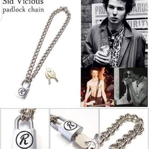 Sex pistols Sid Vicious 'R' padlock & chain, plus Nancy Spungen Pistol neckchain combination image 3