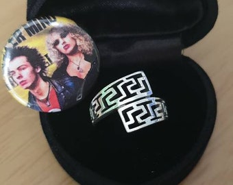 Sid Vicious & Nancy Spungen silver engagement ring replica