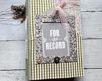 Fabric cover junk journal with front window pocket