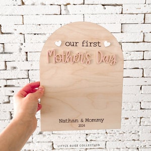 our first Mother's Day sign, DIY craft Mother's Day gift, baby footprint keepsake, custom Mother's Day gift