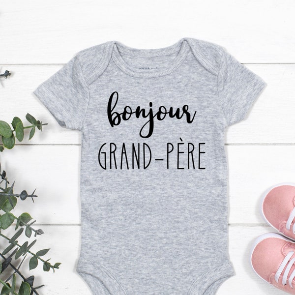 Grand-Mère / Grand-Père Baby Onesie®, Pregnancy Announcement for new grandparents Baby Onesie® French grandparents baby onesie®,
