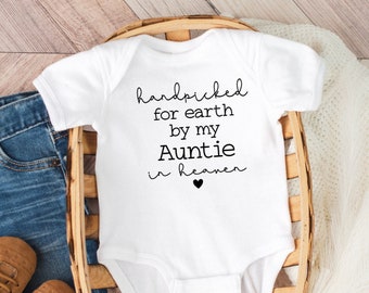 handpicked for earth by my auntie in heaven, handpicked for earth by my uncle in heaven, handpicked for earth custom onesie®