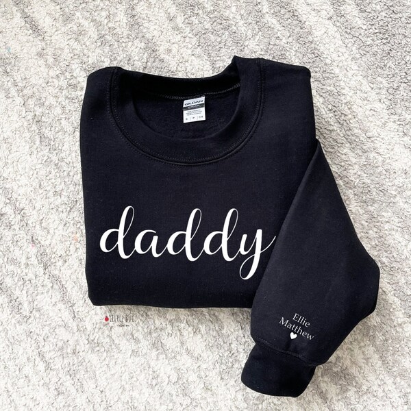 daddy sweatshirt with children's names, custom dada sweatshirt, sweatshirt for mom, dad sweatshirt with kids names