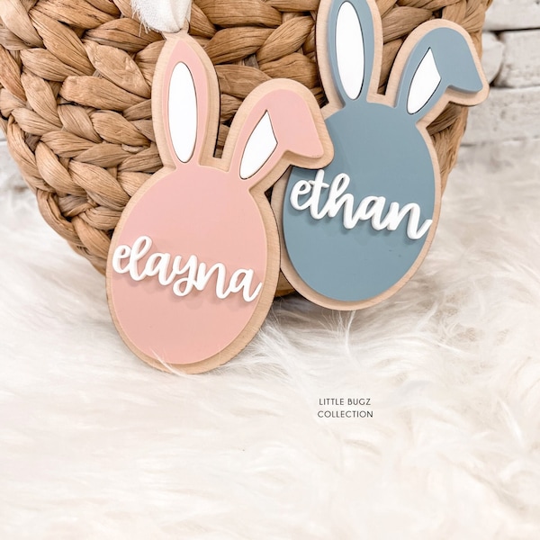 easter basket tags, personalized easter tag, custom name easter tag, wooden easter tag, kid’s custom easter tag