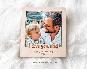 Father’s day fridge magnet, custom photo frame magnet, father’s day gift, our first father’s day