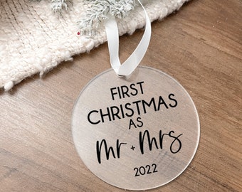 First Christmas as Mr and Mrs ornament, newlywed Christmas ornament , personalized christmas ornament, custom christmas ornament