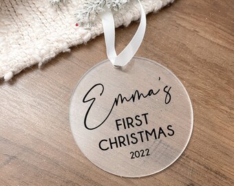 Baby's first christmas ornament, christmas ornament with name, our first Christmas ornament, custom christmas ornament for baby