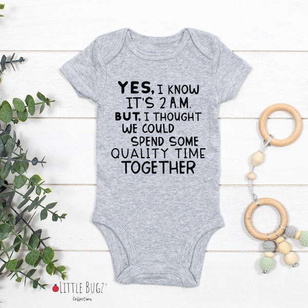 Yes I Know It's 2AM Baby Onesie®, Funny Baby Onesie®, Baby Shower Gift for mom, Funny Baby Bodysuit, funny breast feeding onesie®,