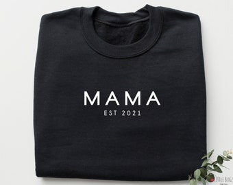 mama established sweatshirt, mama est year sweater, mama daddy mini sweatshirts, family matching sweatshirts