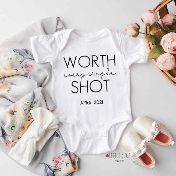 Worth Every Single Shot Onesie®, IVF Baby Onesie®, Miracle Baby Onesie®, Rainbow Baby Onesie®, ivf success baby onesie®