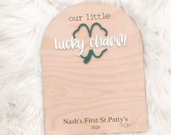Personalized Baby Footprints Board, St.Patrick's Day Keepsake