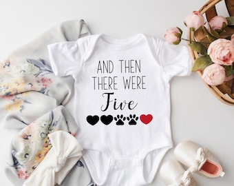 And then there were five baby onesie®, and then there were four baby,  baby announcement onesie®, pregnancy announcement onesie®