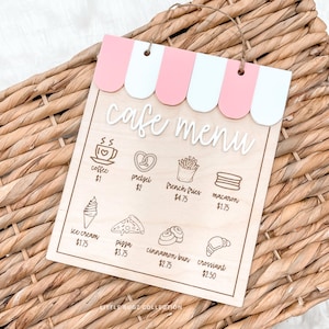 Personalized Pretend Play Cafe Sign | Kids Play Kitchen Decor | Market sign