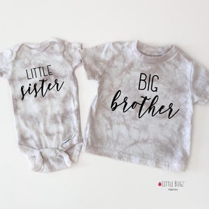 Big brother little sister tie dye sibling matching, matching baby announcement tie dye, matching new sibling announcement tie dye