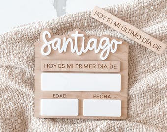 Spanish Back to school sign, First and Last day of school sign, Custom First Day of school board, Back to school board