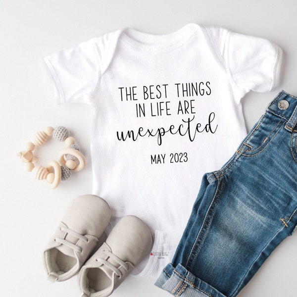 Unexpected Pregnancy Announcement Onesie®, Personalized Baby Bodysuit