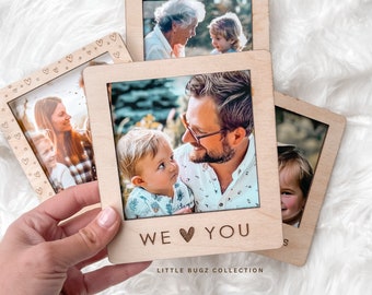Father's Day fridge magnet, Father's Day frame, we love you picture frame, Family picture frame,  magnetic wooden frame