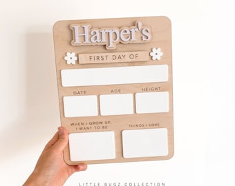 Back to School Sign: Interchangeable First and Last Day, Custom Name