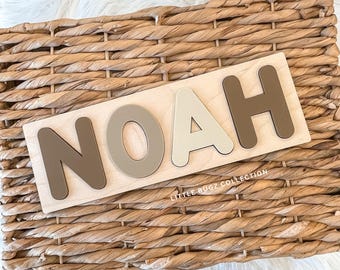 Puzzle con nome personalizzato / Puzzle in legno personalizzato con nome / Puzzle con nome per bambini piccoli / Giocattolo ispirato al metodo Montessori