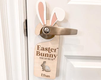 Easter bunny door sign, personalized easter door sign