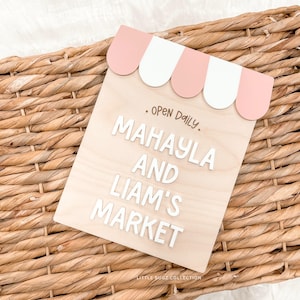 Personalized Kids Cafe Sign | Market sign | Pretend Play Kitchen Sign