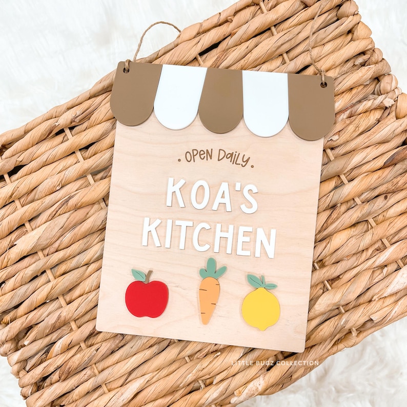 Letrero personalizado para cafetería infantil, mercado o cocina de juegos. imagen 8