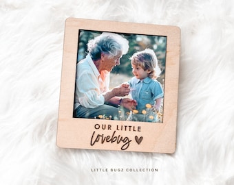 Our little lovebug Photo frame, magnetic wooden frame, fridge magnet