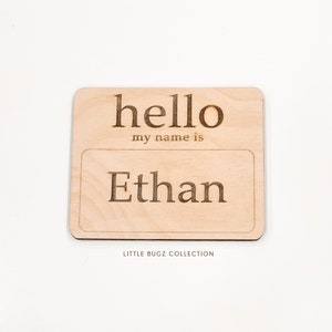 Hello my name is wooden birth announcement, hospital name sign for baby, baby name announcement sign