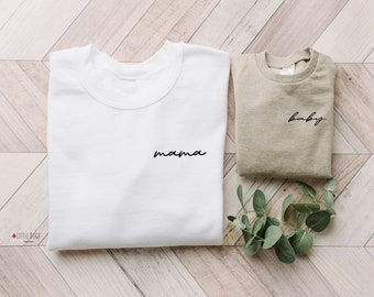 Mama sweatshirt, baby sweatshirt , mama baby name sweatshirt,  custom mama sweatshirt, mama sweatshirt baby name gift, matching mama mini