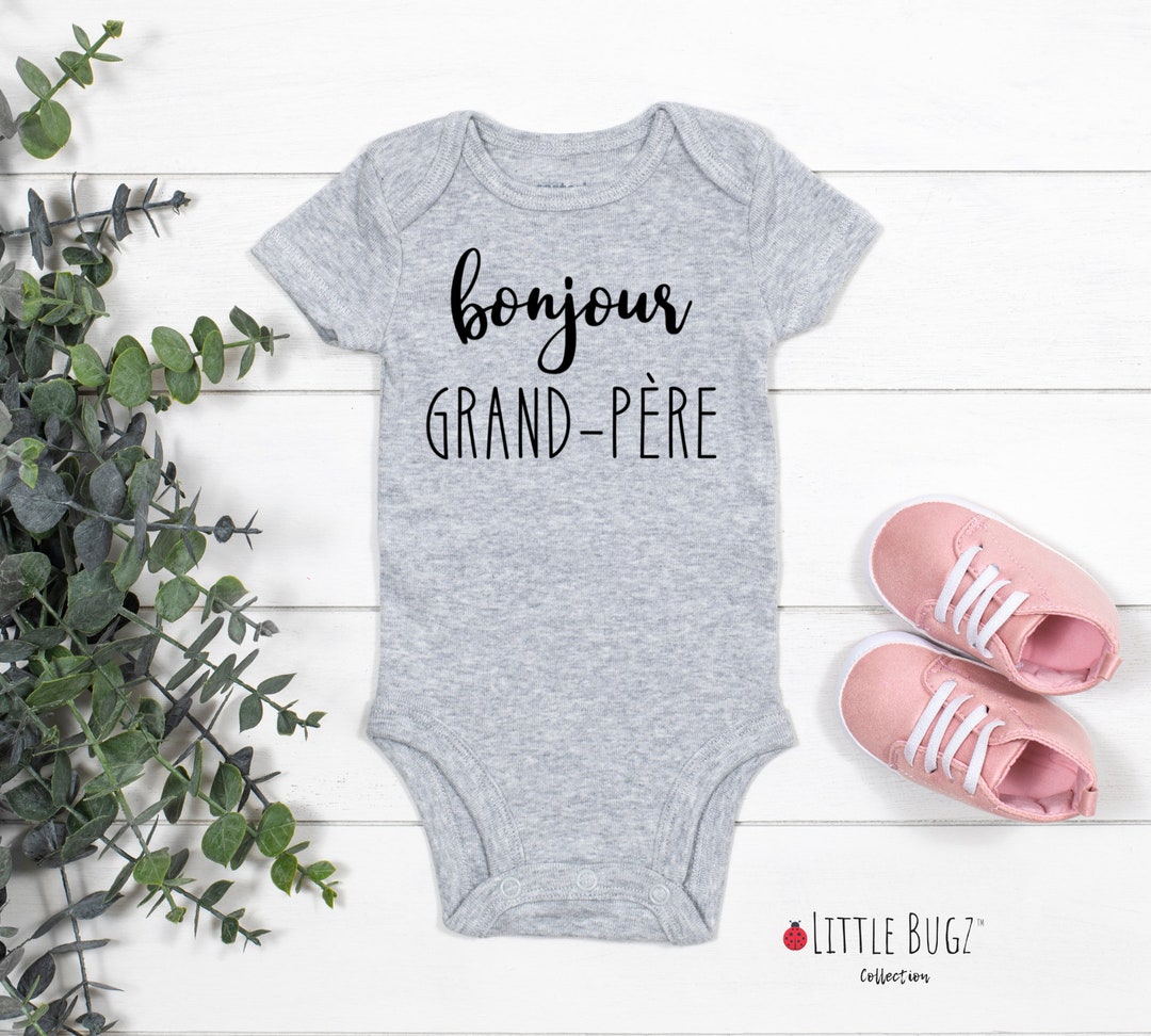 Body Gerber "Grand-mère Et Grand-père" - Pour Annoncer Une Grossesse - Taille Newborn, Blanc