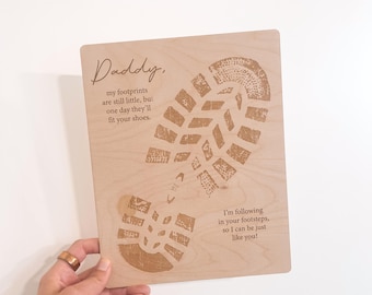 Cartello con l'impronta del piede del papà / Regalo per la festa del papà dal bebè / Regalo per neo papà / Cartello ricordo del bebè
