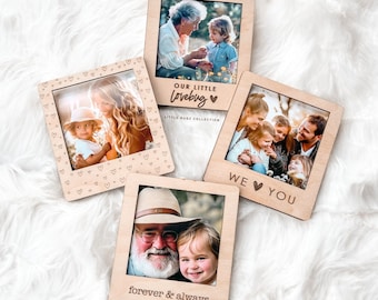 Mother's Day frame, Father's Day frame, magnetic wooden frame, fridge magnet, magnetic picture frame