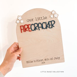 Personalized Baby's First Fourth of July Keepsake, Our little Firecracker