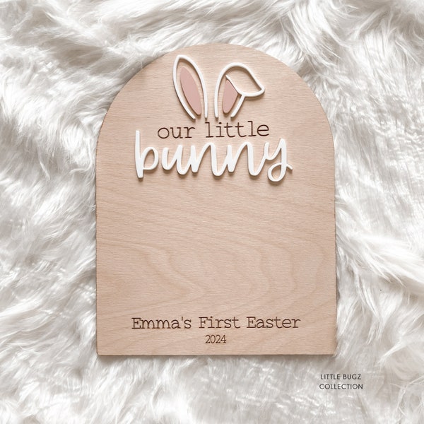 our little bunny easter sign, baby's first easter sign, baby footprint keepsake, easter baby keepsake, custom baby easter sign