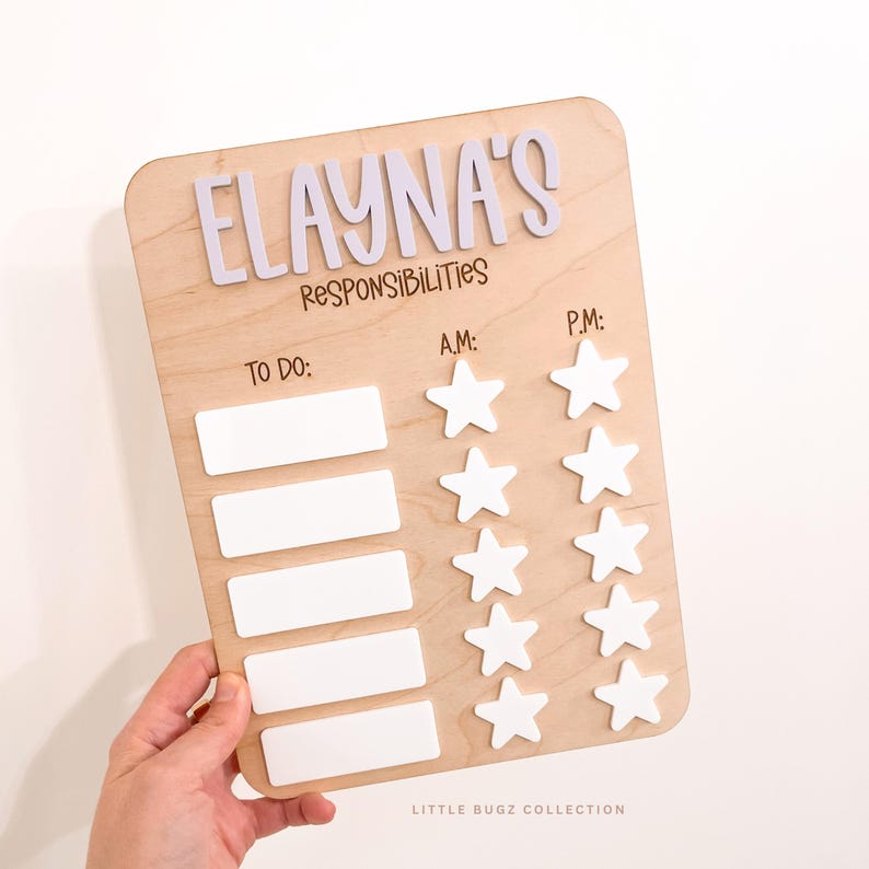 Reward Chart Lettering Personalized Responsibility Chart | Custom Kids Chore Chart | Yes or No ...
