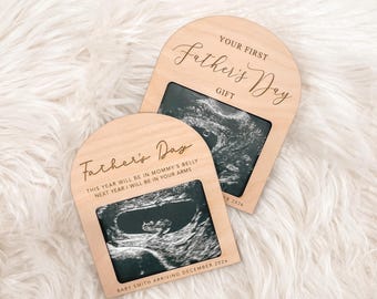 Cornice per la prima festa del papà dal bebè / Annuncio di gravidanza per il papà / Regalo per il futuro papà / Cornice per l'ecografia della festa del papà