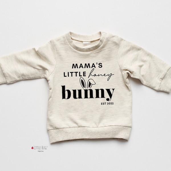 mama's little honey bunny toddler sweatshirt, daddy's little honey bunny, baby's first easter bunny, custom toddler sweatshirt for easter