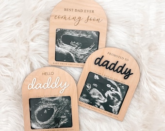 Cornice per ecografia per papà / Cornice "Promosso a papà" / Regalo per annuncio di gravidanza / Regalo per neo papà / Cornice per ecografia "Ciao papà"