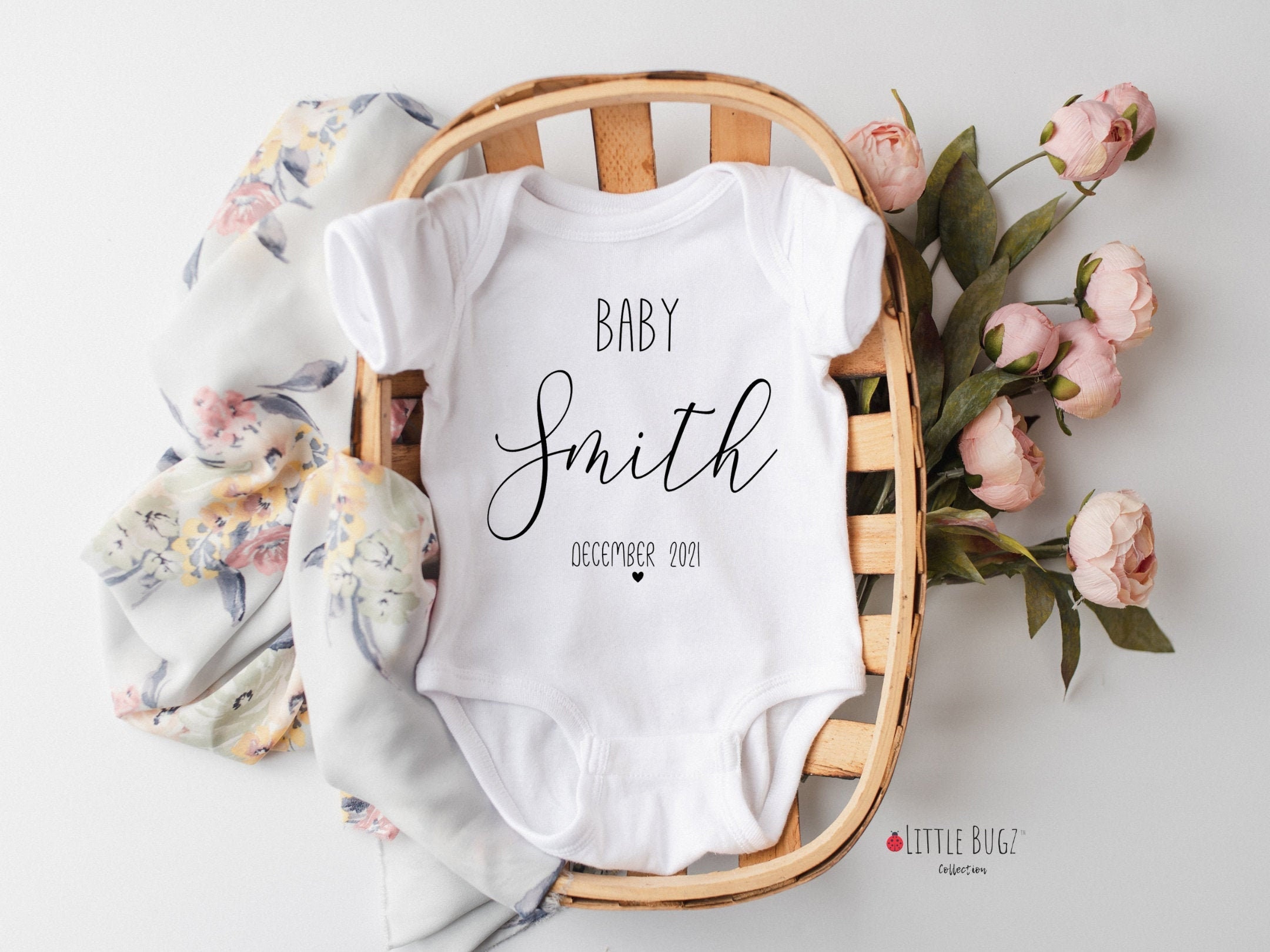Baby Alphabet Name Bodysuit Personalized Baby and Baby Bodysuit Custom Baby and Toddler Clothing Baby Name Announcement Idea