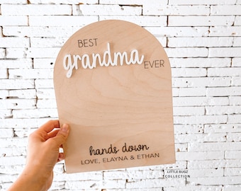 Custom Grandma gift, Mother's Day gift for grandma | Best grandma ever sign