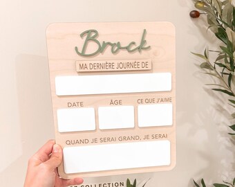 FRENCH school sign, First day of school sign, Back to school board, First and last day of school sign