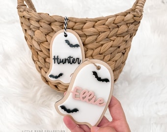 ghost boo basket tags, halloween basket tag, boo basket tag, custom halloween name tag, ghost halloween tag