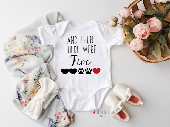 Pregnancy Announcement Onesie - And then there were Four (4