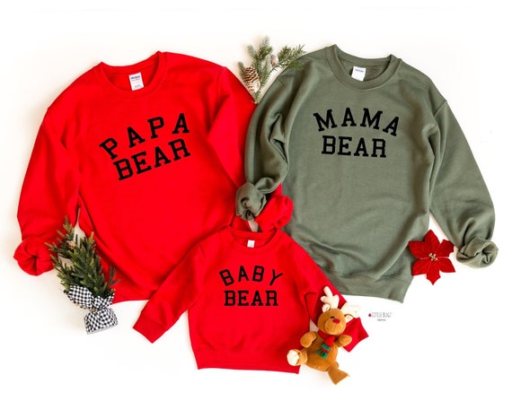 MAMA Bear Sweatshirt PAPA Bear Sweatshirt DADA Bear Sweatshirt Baby Bear Sweatshirt Custom Christmas Family Sweatshirts Etsy