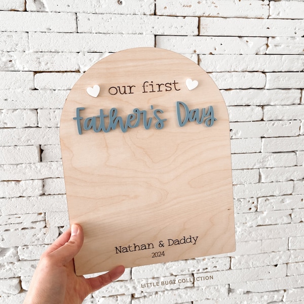 our first Father's Day sign, DIY craft Father's Day gift, baby footprint keepsake, custom Father's Day gift