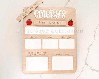 APPLES First and Last day of school sign, Custom First Day of school board, Back to school board