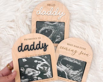 Cornice per ecografia per papà / Cornice "Promosso a papà" / Regalo per annuncio di gravidanza / Regalo per neo papà / Cornice per ecografia "Ciao papà"