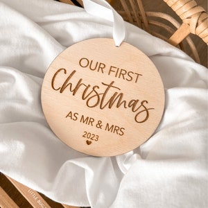 our first Christmas as mr and mrs christmas ornament, christmas ornament for newlyweds